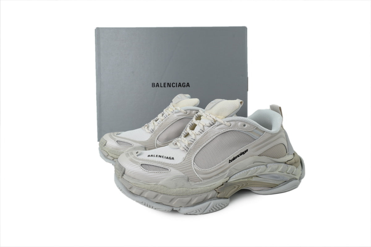 Balenciaga Triple S 2.0 Mesh Layered Chunky Sneaker in "Eggshell"-retro thick sole dad shoes，Women's Shoe Sale / Men's Shoe Sale