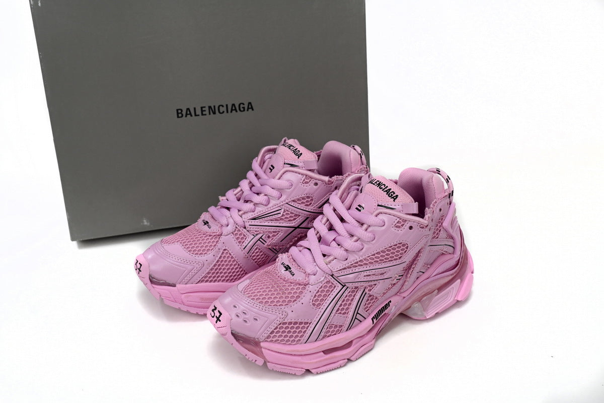 Balenciaga Runner Sneakers "Pink"-retro thick sole dad shoes，Women's Shoe Sale / Men's Shoe Sale