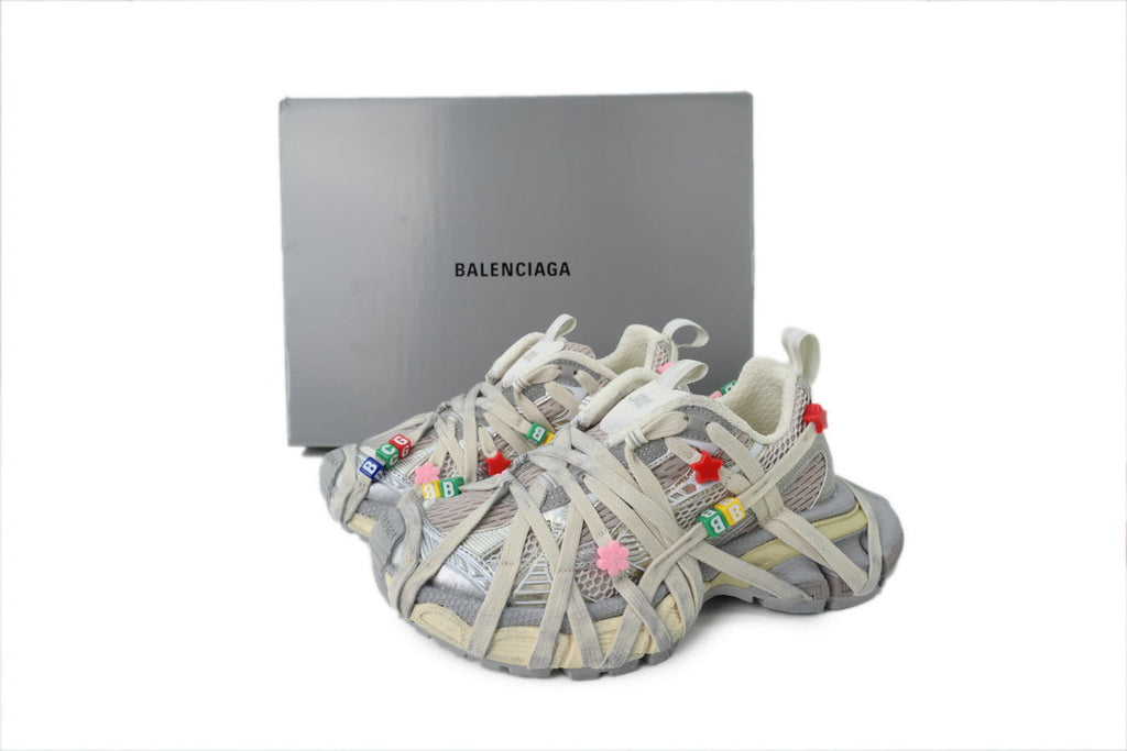 Balenciaga 3XL Sneakers "Beige Silver With Charms"-retro thick sole dad shoes，Women's Shoe Sale / Men's Shoe Sale