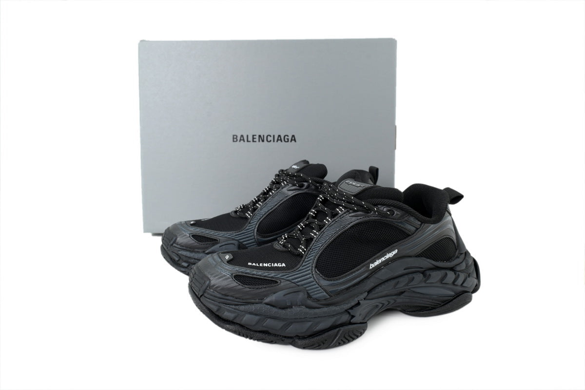 Balenciaga Triple S.2 Mesh Sneakers "Black Dark Grey"-retro thick sole dad shoes，Women's Shoe Sale / Men's Shoe Sale