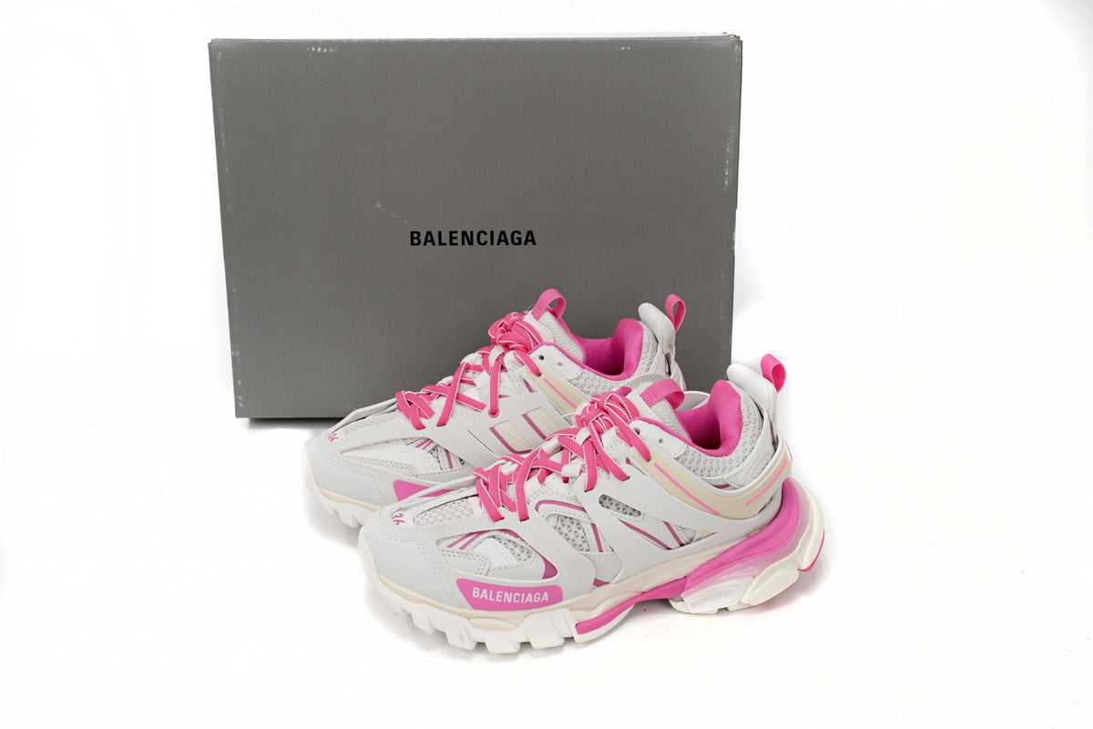 Balenciaga Track Sneakers "White Rose Red"-retro thick sole dad shoes，Women's Shoe Sale / Men's Shoe Sale