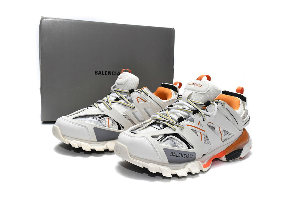 Balenciaga Track Sneakers "White Orange"-retro thick sole dad shoes，Women's Shoe Sale / Men's Shoe Sale