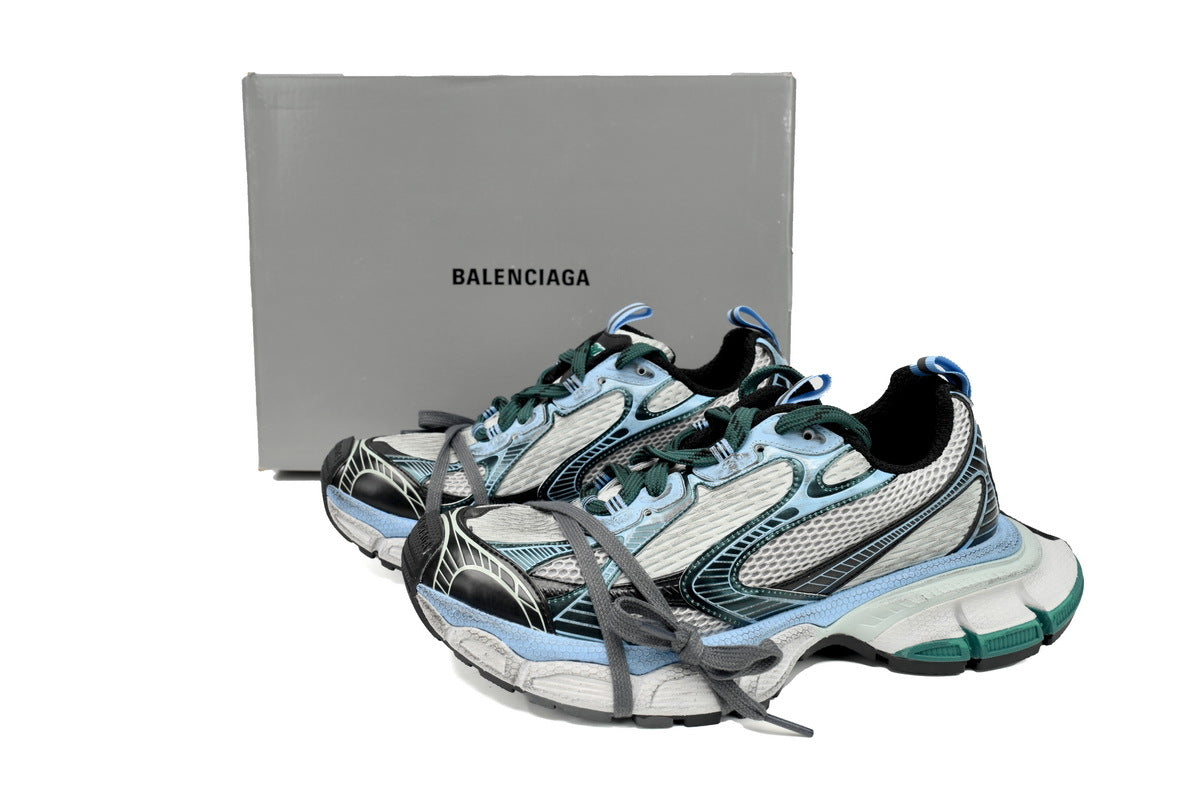 Balenciaga 3XL Sneaker "Green Gray Blue"-retro thick sole dad shoes，Women's Shoe Sale / Men's Shoe Sale