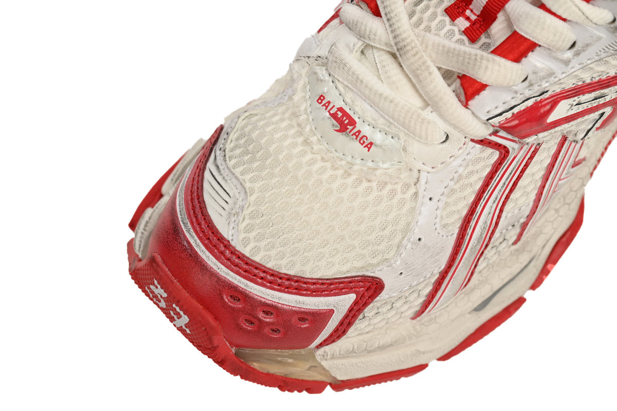 Balenciaga Runner Sneaker "White Red"-retro thick sole dad shoes，Women's Shoe Sale / Men's Shoe Sale