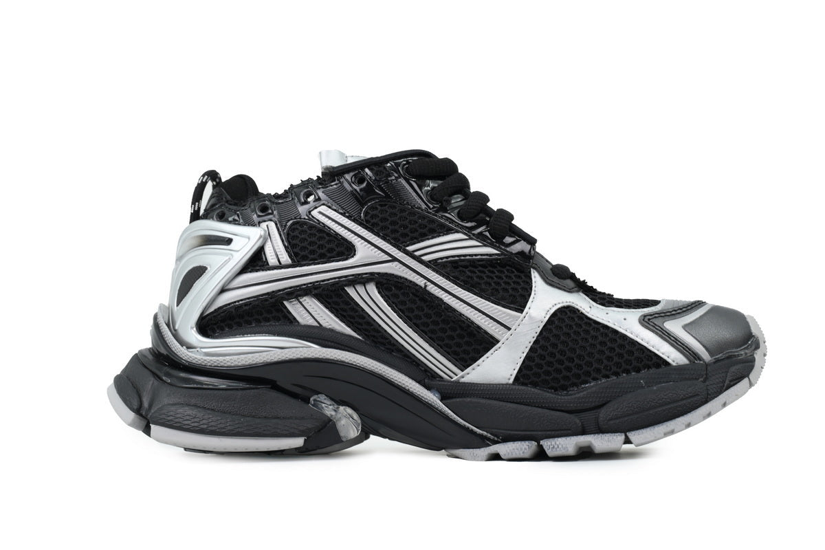 Balenciaga Runner Sneakers Men Women "Black Silver"-retro thick sole dad shoes，Women's Shoe Sale / Men's Shoe Sale