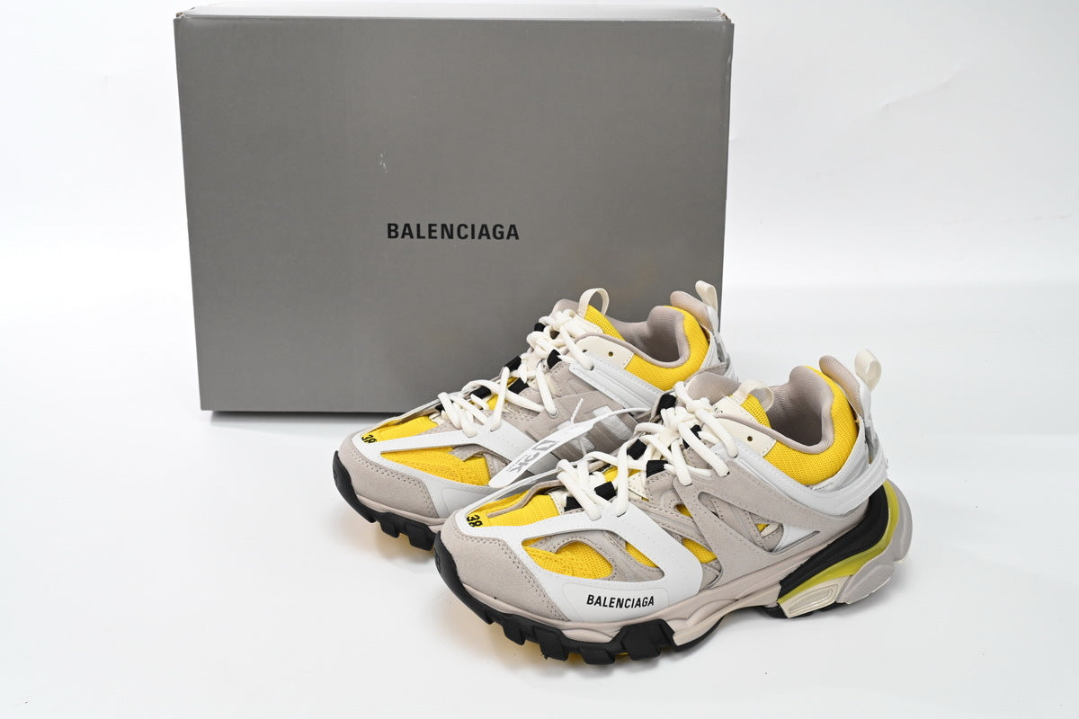 Balenciaga Track Sneakers "White Grey Yellow"-retro thick sole dad shoes，Women's Shoe Sale / Men's Shoe Sale