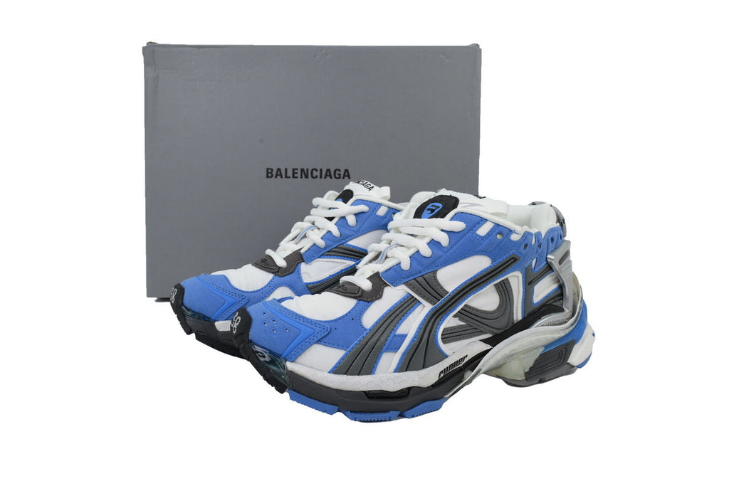 Balenciaga Runner Sneakers "Blue White Grey"-retro thick sole dad shoes，Women's Shoe Sale / Men's Shoe Sale
