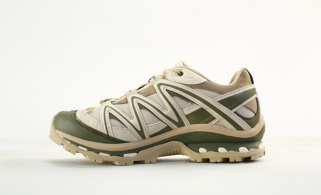 Salomon XT-Quest Trail Running & Hiking Shoes, “Vanilla Ice/Black/Bistro Green”