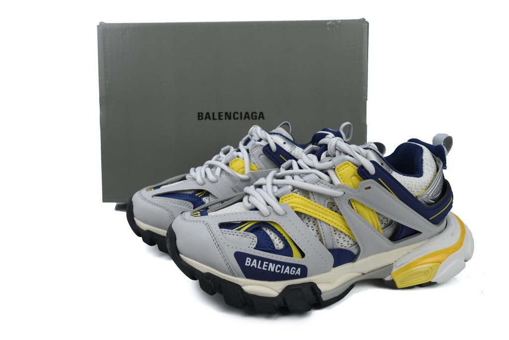 Balenciaga Track Trainer Sneakers "Grey Blue Yellow"-retro thick sole dad shoes，Women's Shoe Sale / Men's Shoe Sale