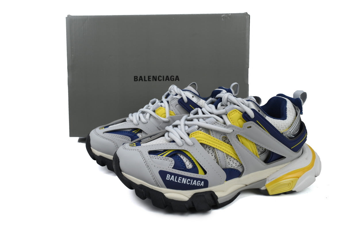 Balenciaga Track Trainer Sneakers "Grey Blue Yellow"-retro thick sole dad shoes，Women's Shoe Sale / Men's Shoe Sale