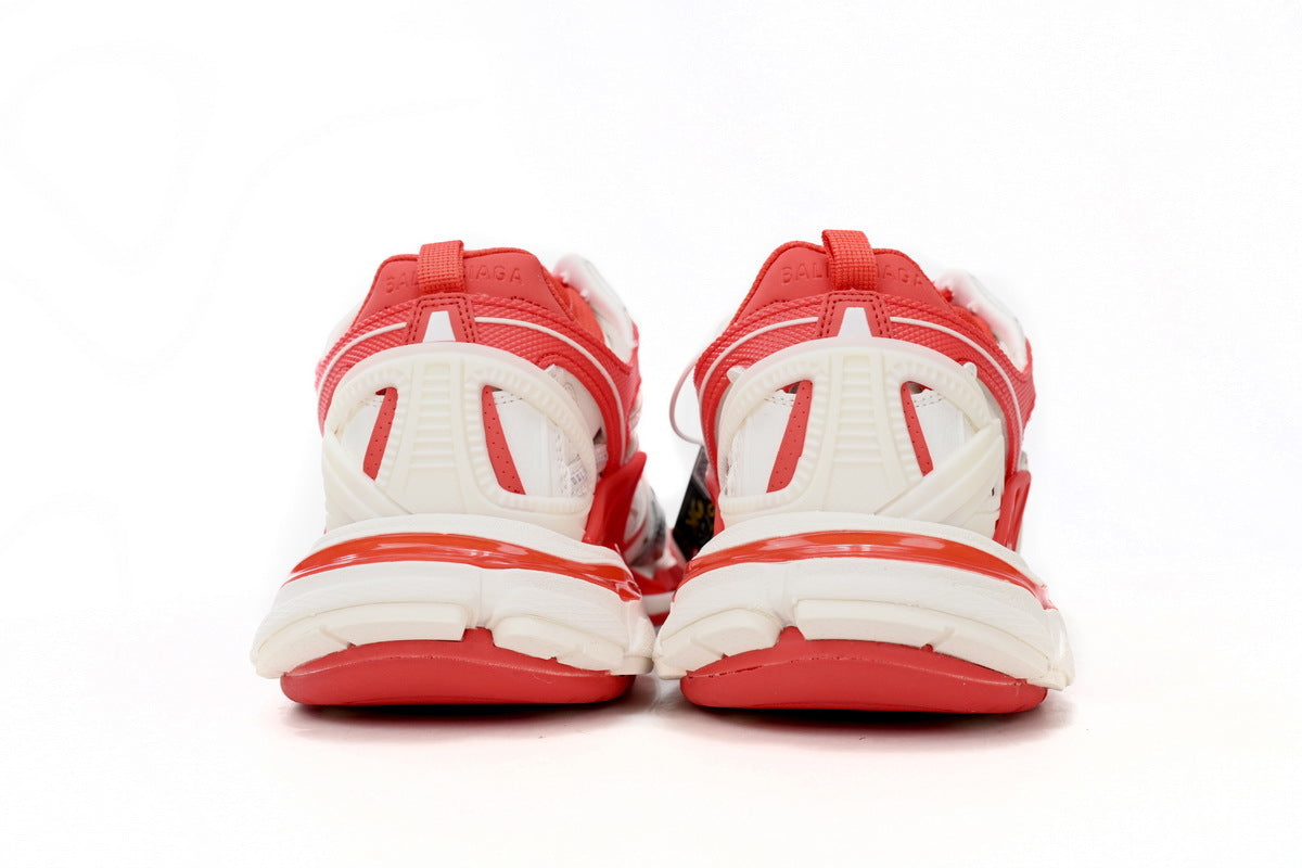 Balenciaga Track 2 Open Sneakers "White Bright Red"-retro thick sole dad shoes，Women's Shoe Sale / Men's Shoe Sale