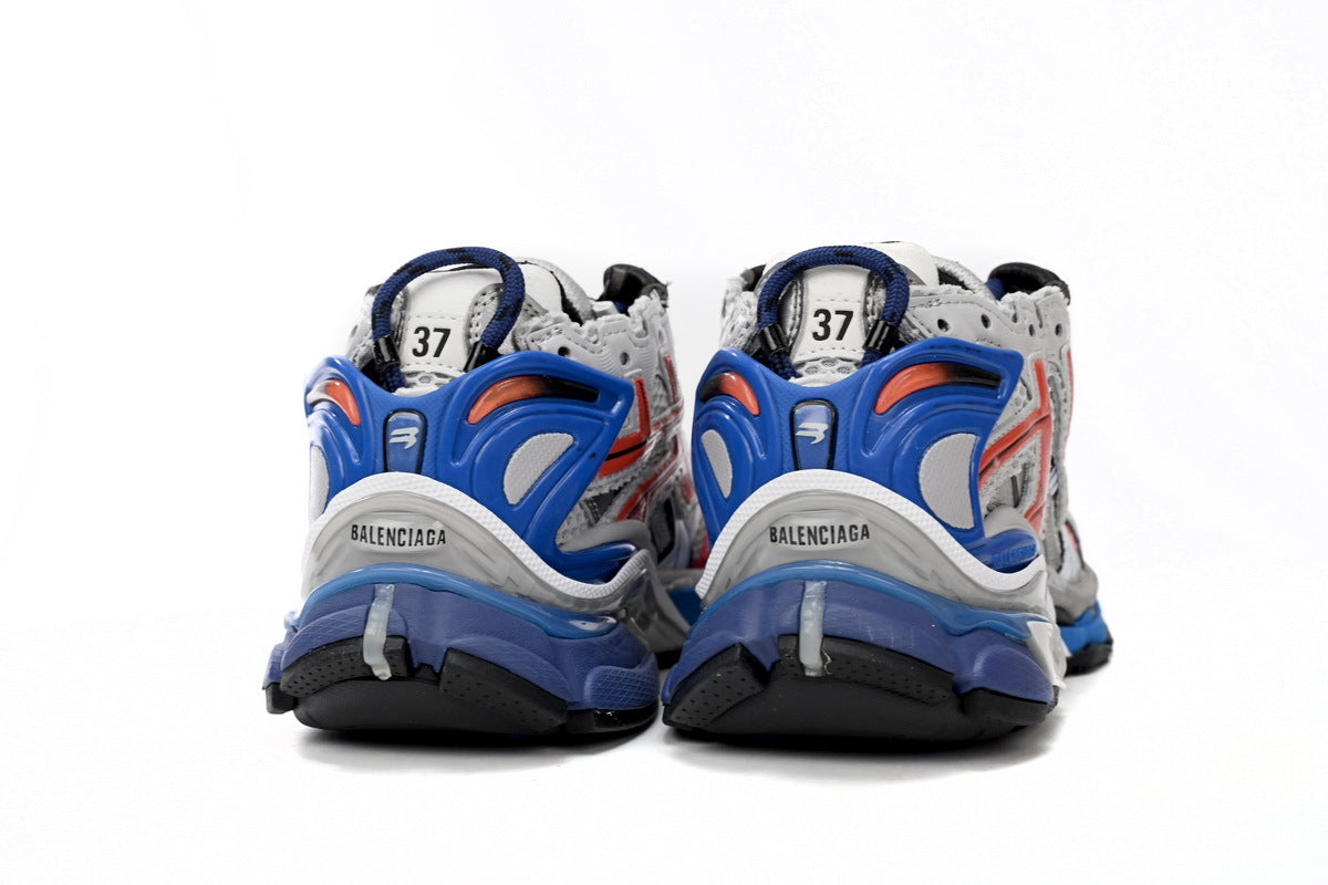 Balenciaga Runner Sneakers "White Red Blue"-retro thick sole dad shoes，Women's Shoe Sale / Men's Shoe Sale