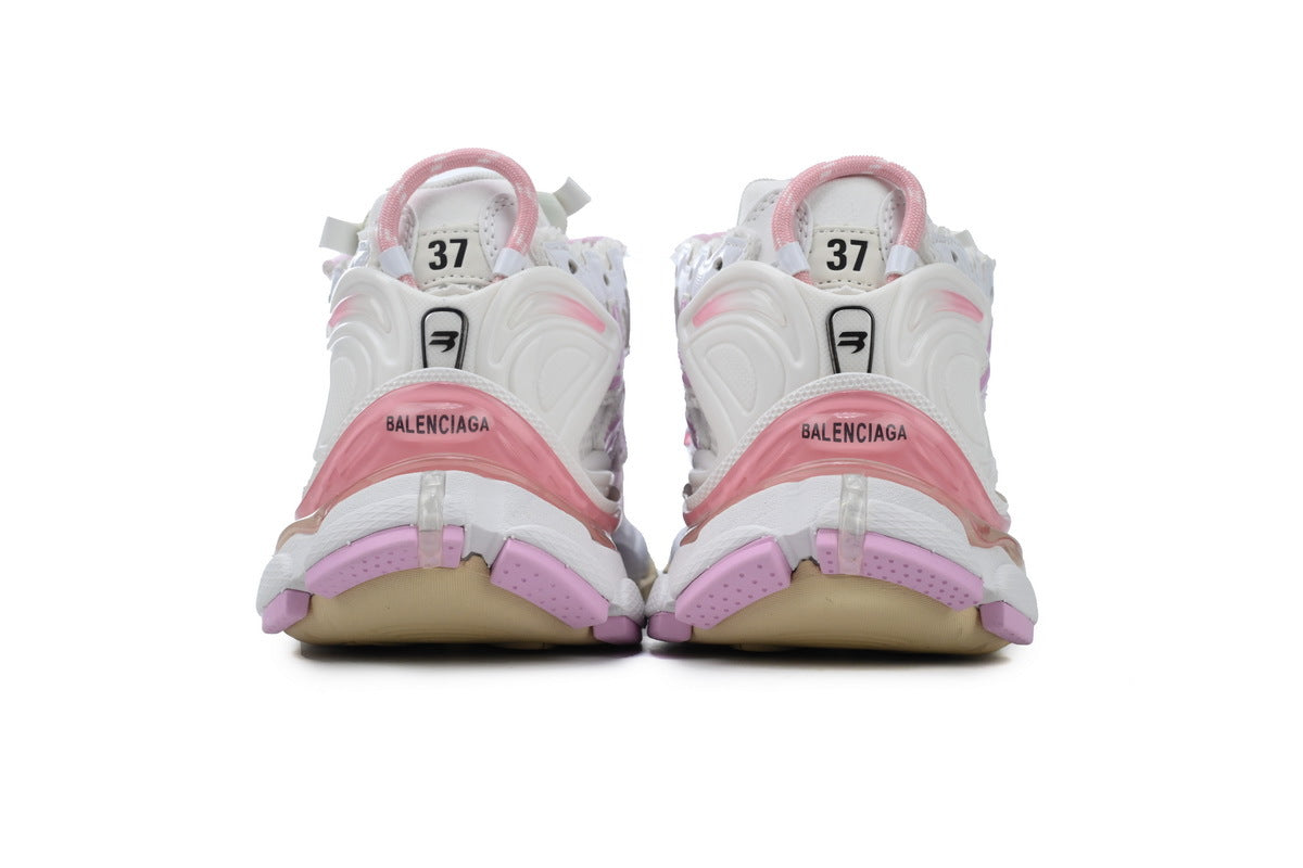 Balenciaga Runner Sneakers "White Pink"-retro thick sole dad shoes，Women's Shoe Sale / Men's Shoe Sale