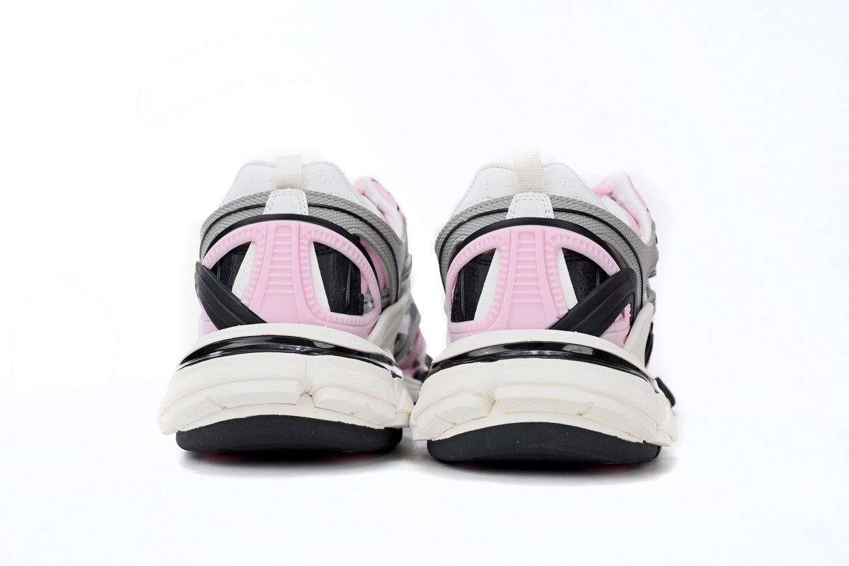 Balenciaga Track 2 Open Sneakers "Pink Grey White"-retro thick sole dad shoes，Women's Shoe Sale / Men's Shoe Sale
