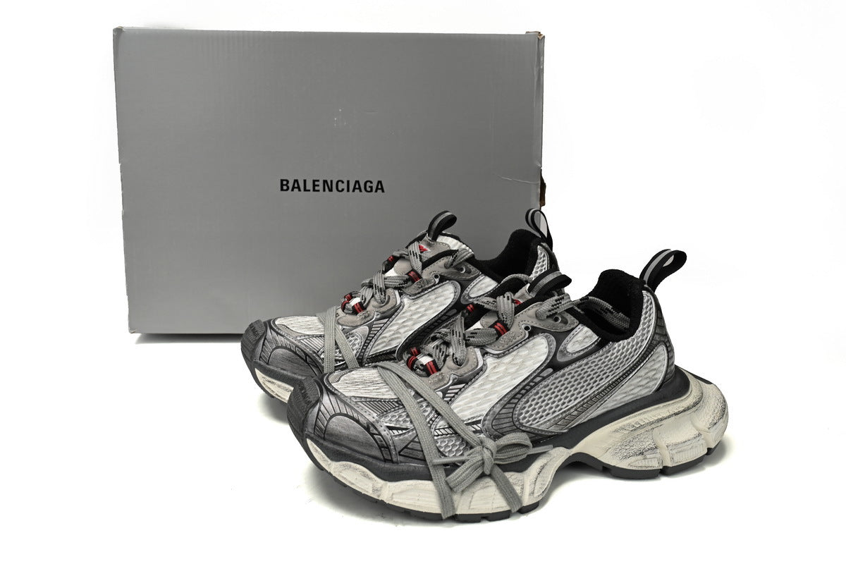 Balenciaga 3XL Sneakers "Grey White Red"-retro thick sole dad shoes，Women's Shoe Sale / Men's Shoe Sale
