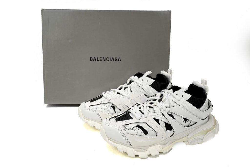 Balenciaga Track Sock Sneakers "White Black"-retro thick sole dad shoes，Women's Shoe Sale / Men's Shoe Sale