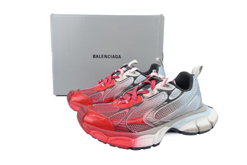 Balenciaga 3XL Mesh Trainer Sneaker "Red Light Blue Silver"-retro thick sole dad shoes，Women's Shoe Sale / Men's Shoe Sale