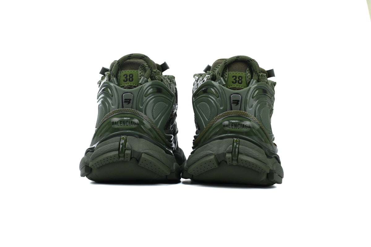 Balenciaga Runner Sneakers Men Women "Army Green"-retro thick sole dad shoes，Women's Shoe Sale / Men's Shoe Sale