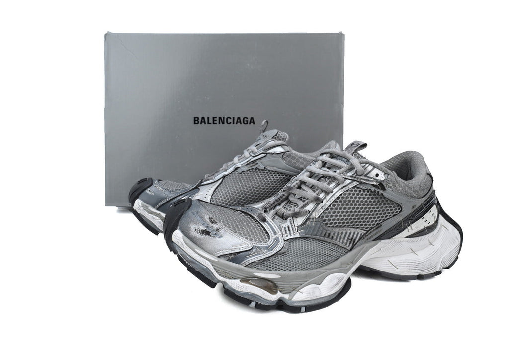 Balenciaga Stapler Sneakers Men Women "Grey Silver"-retro thick sole dad shoes，Women's Shoe Sale / Men's Shoe Sale