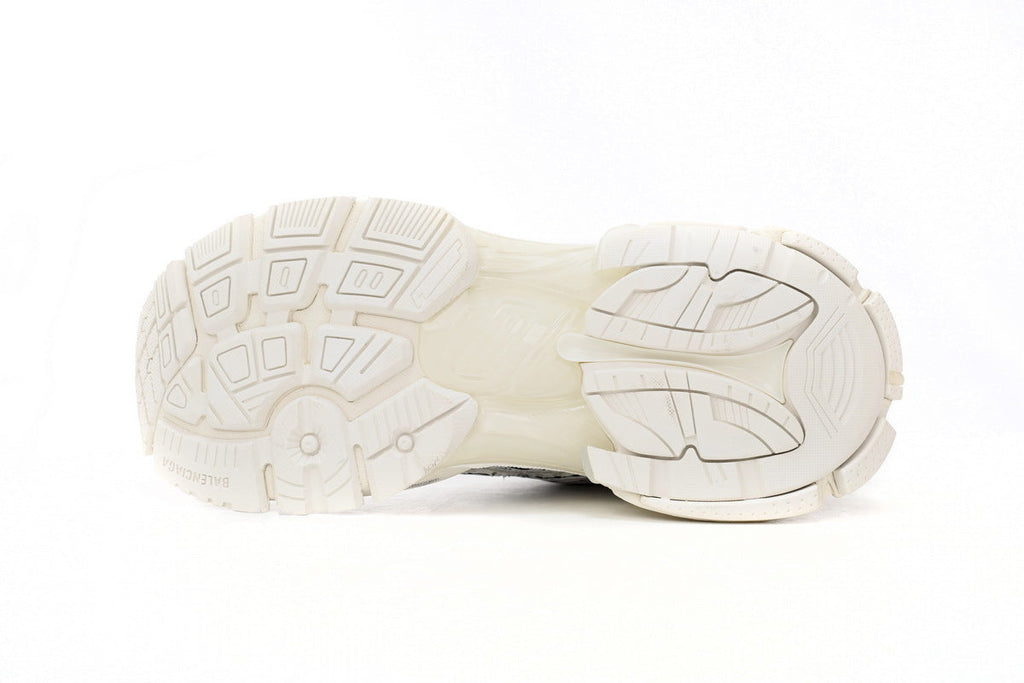 Balenciaga Runner Mid Sneakers White Mesh Worn Effect Chunky Mid Top Trainer