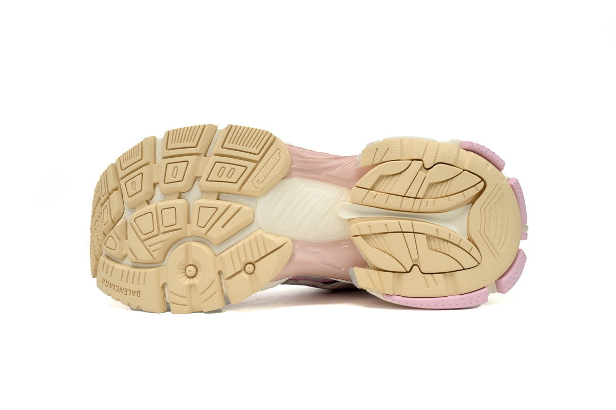 Balenciaga Runner Sneaker "White Pink Beige"-retro thick sole dad shoes，Women's Shoe Sale / Men's Shoe Sale
