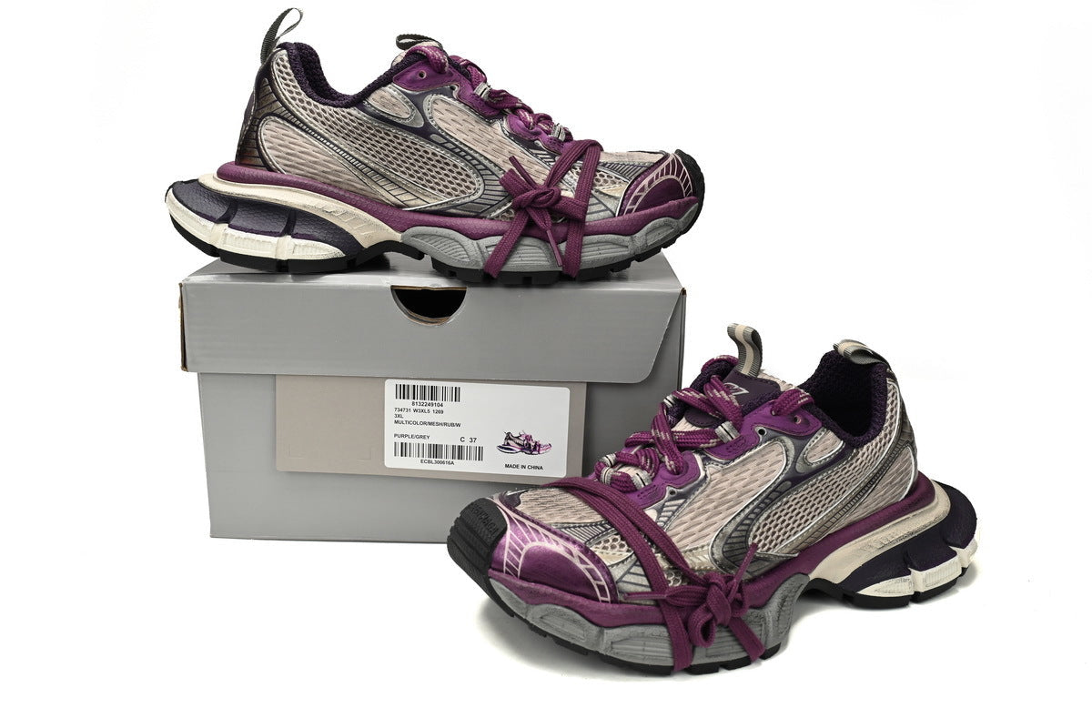 Balenciaga 3XL Sneaker "Purple Grey"-retro thick sole dad shoes，Women's Shoe Sale / Men's Shoe Sale