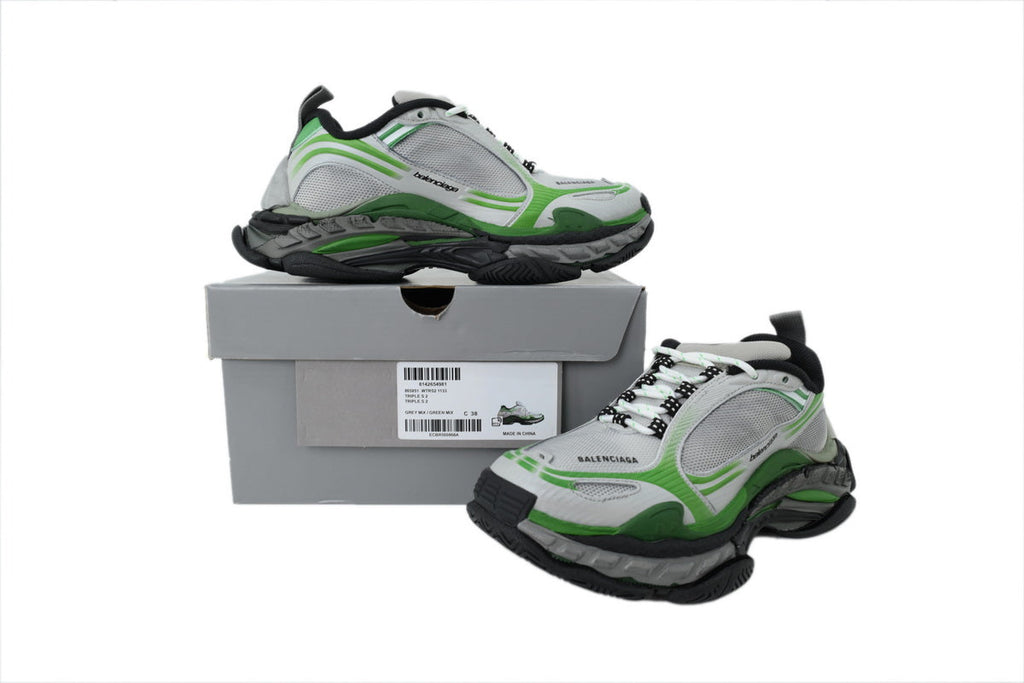 Balenciaga Triple S Sneakers "Grey Green"-retro thick sole dad shoes，Women's Shoe Sale / Men's Shoe Sale
