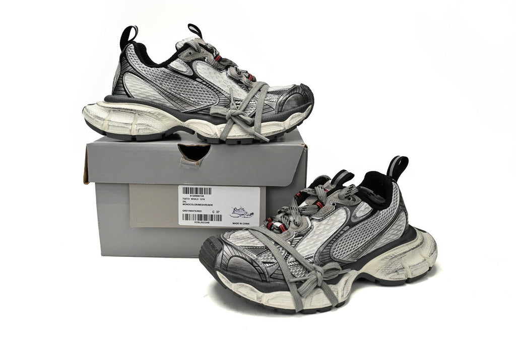Balenciaga 3XL Sneakers "Grey White Red"-retro thick sole dad shoes，Women's Shoe Sale / Men's Shoe Sale