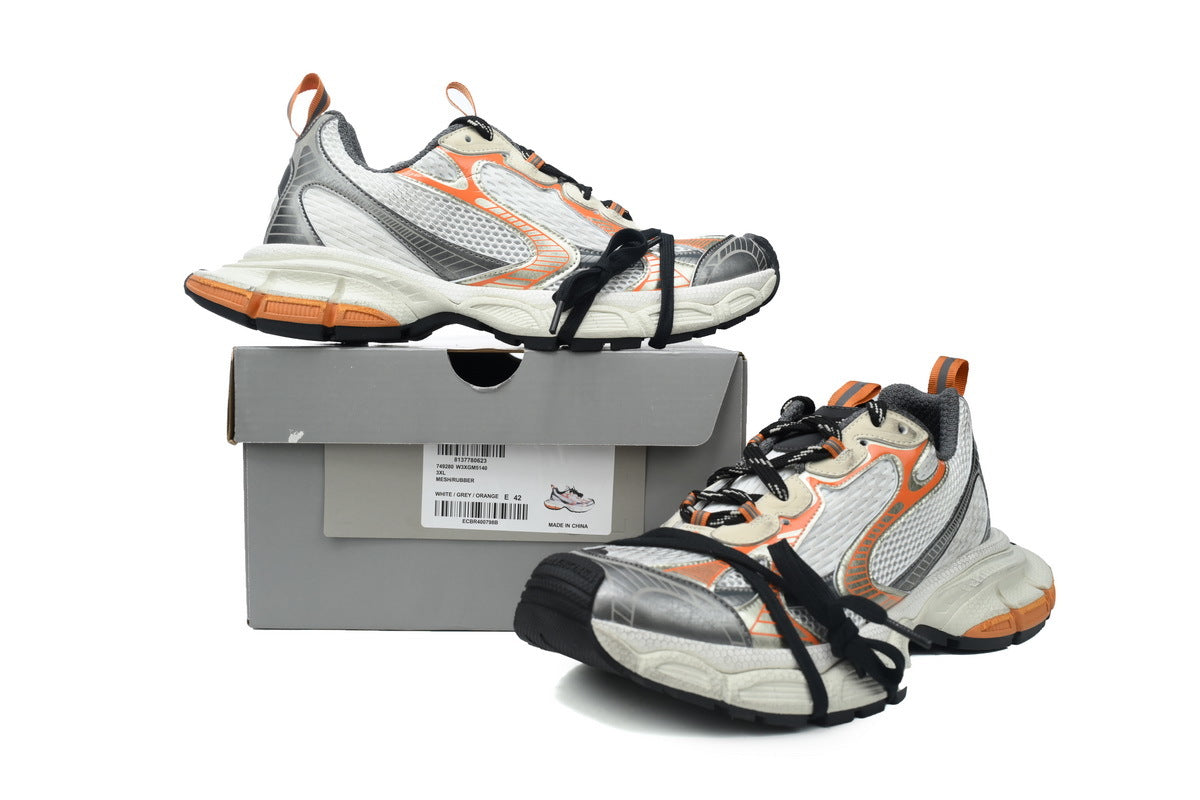 Balenciaga 3XL Sneaker "White Grey Orange"-retro thick sole dad shoes，Women's Shoe Sale / Men's Shoe Sale