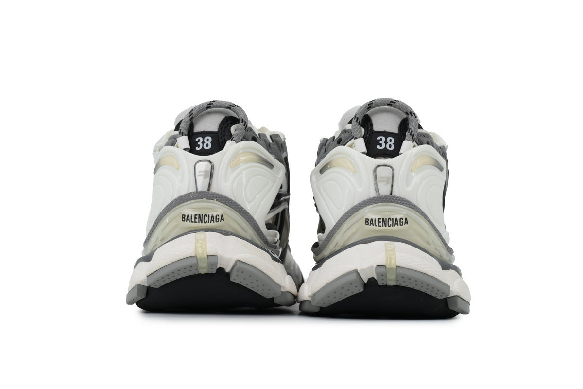 Balenciaga Runner Sneakers "Grey White Black"-retro thick sole dad shoes，Women's Shoe Sale / Men's Shoe Sale
