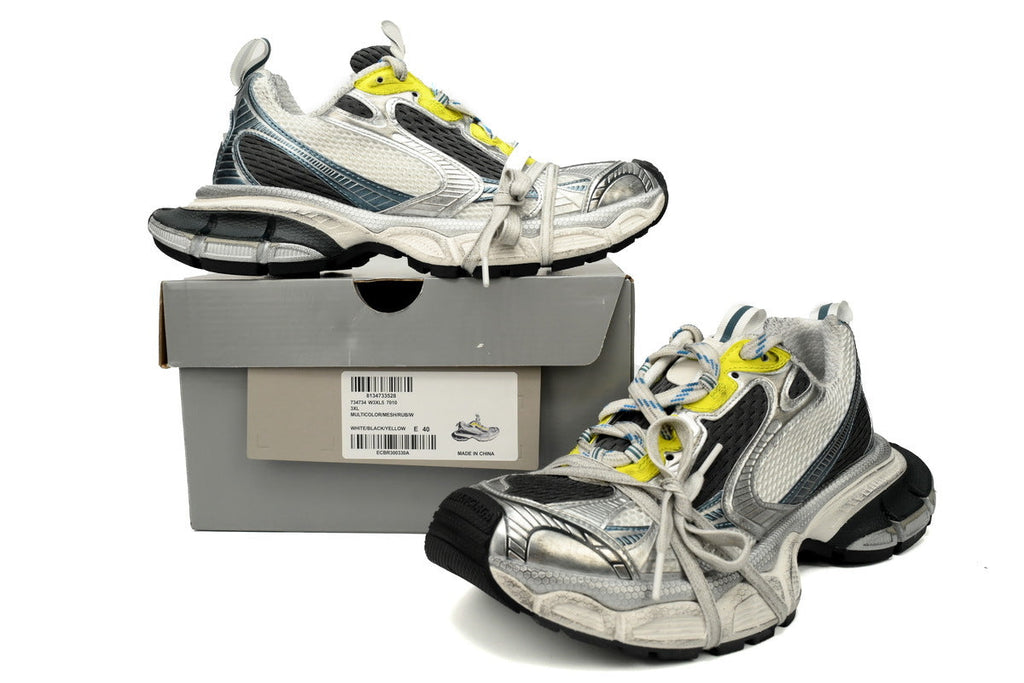 Balenciaga 3XL Sneakers "White Black Yellow"-retro thick sole dad shoes，Women's Shoe Sale / Men's Shoe Sale