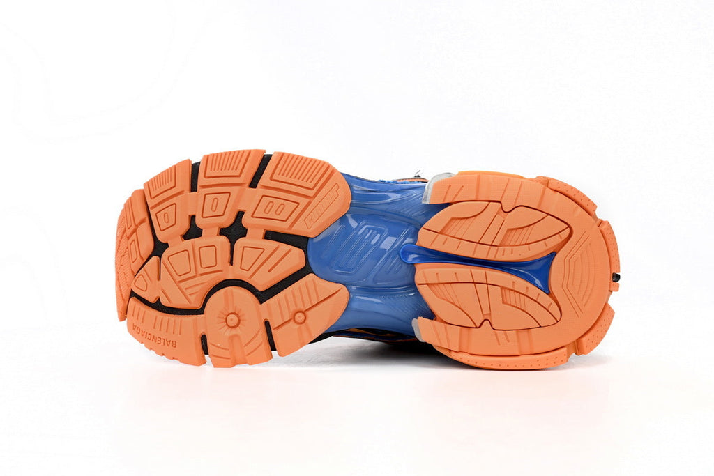 Balenciaga Runner Mid Sneakers Blue Orange Mesh "Blue Orange" Chunky Mid Top Trainer