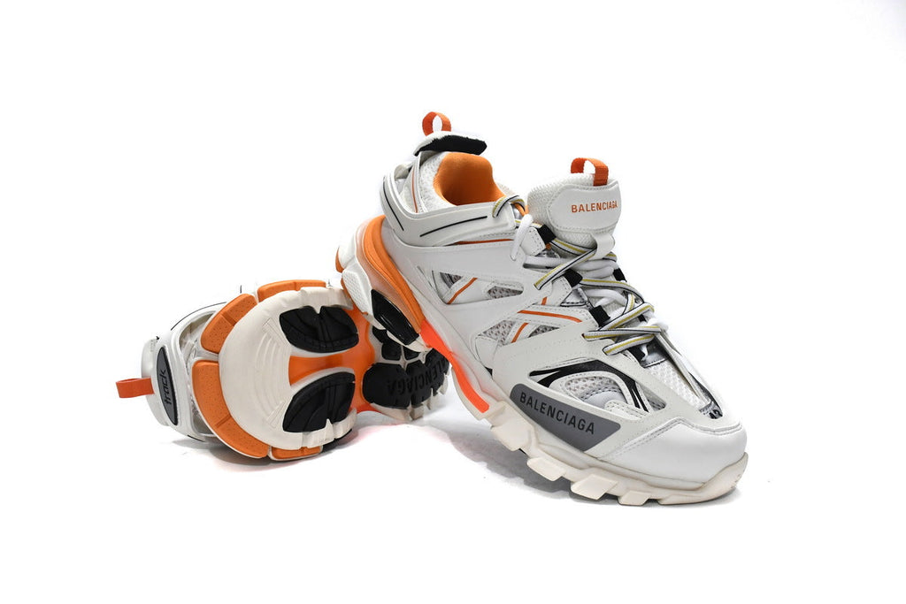 Balenciaga Track Sneakers "White Orange"-retro thick sole dad shoes，Women's Shoe Sale / Men's Shoe Sale