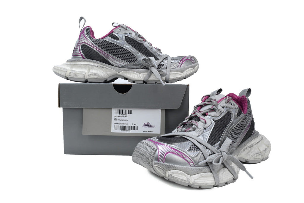 Balenciaga 3XL Sneakers "Silver Purple Pink"-retro thick sole dad shoes，Women's Shoe Sale / Men's Shoe Sale