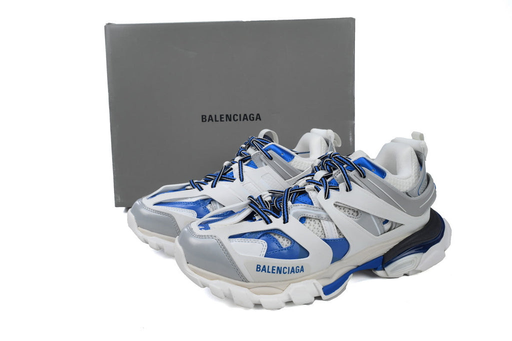 Balenciaga Track Sneakers "White Blue Grey"-retro thick sole dad shoes，Women's Shoe Sale / Men's Shoe Sale