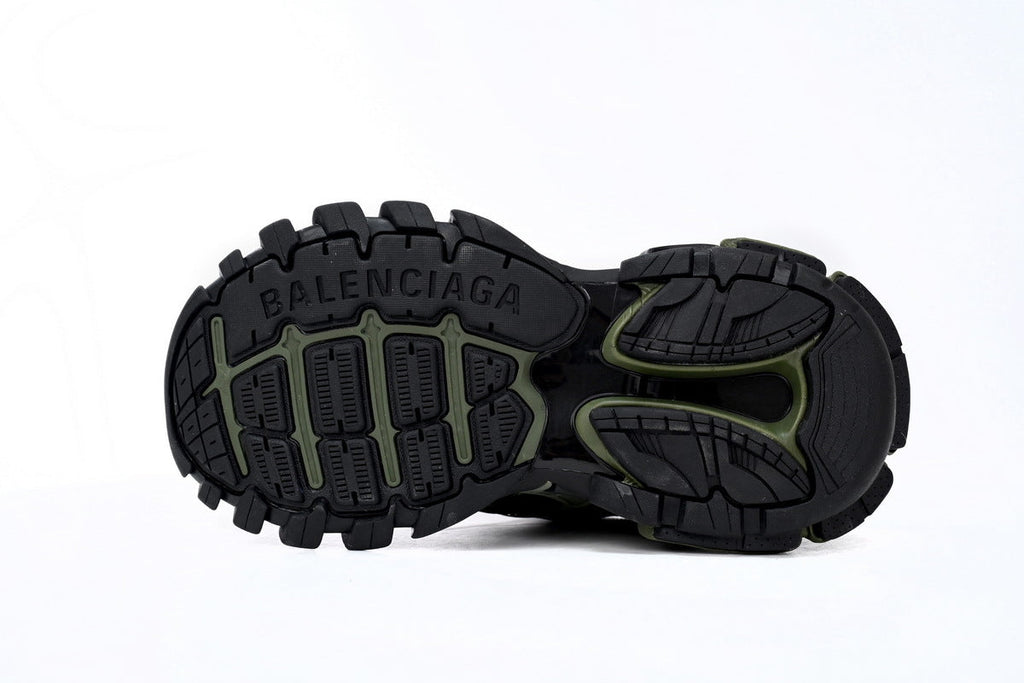 Balenciaga Track 2 Open Sneakers "Black Green"-retro thick sole dad shoes，Women's Shoe Sale / Men's Shoe Sale