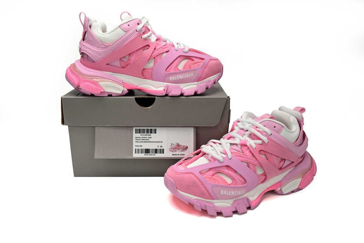 Balenciaga Track Sneakers "Pink Mix"-retro thick sole dad shoes，Women's Shoe Sale / Men's Shoe Sale