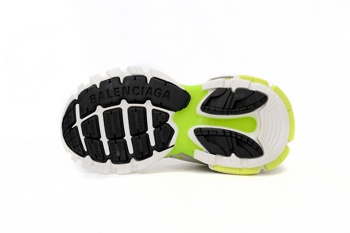 Balenciaga Track Sneakers "White Fluorescent Yellow"-retro thick sole dad shoes，Women's Shoe Sale / Men's Shoe Sale
