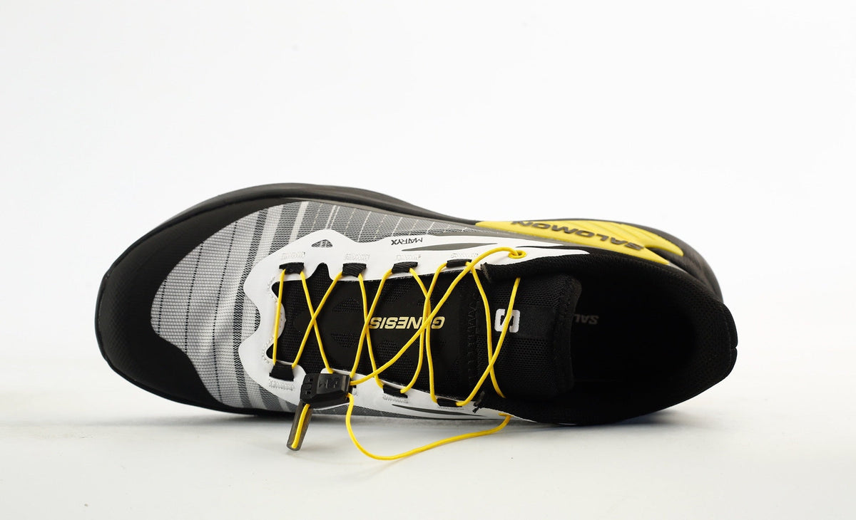 Salomon Genesis Trail Running Shoes "Black White Yellow"- outdoor hiking shoes/Women's Shoe Sale / Men's Shoe Sale