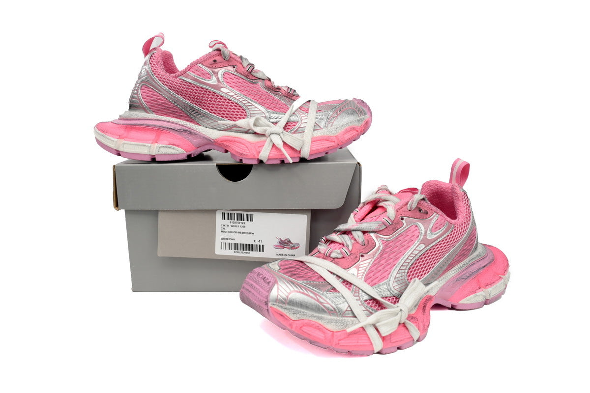 Balenciaga 3XL Sneaker "Pink Silver"-retro thick sole dad shoes，Women's Shoe Sale / Men's Shoe Sale