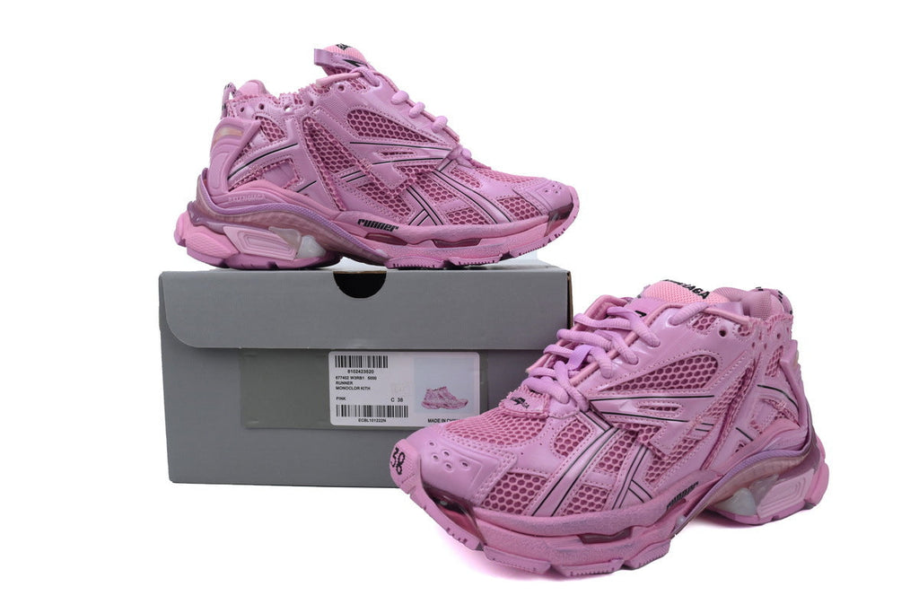 Balenciaga Runner Sneakers "Pink"-retro thick sole dad shoes，Women's Shoe Sale / Men's Shoe Sale