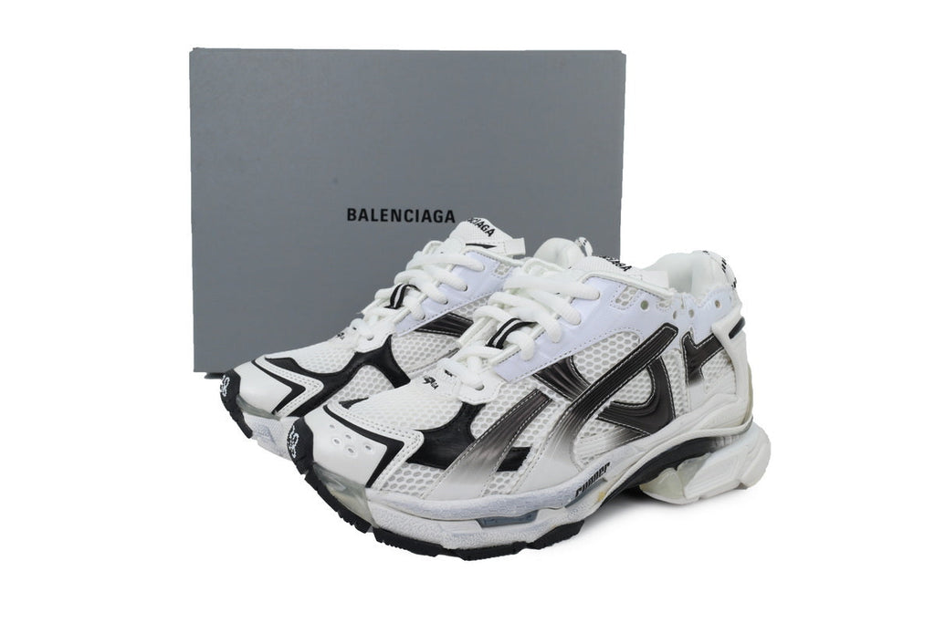 Balenciaga Runner Sneakers "White Black Gradient"-retro thick sole dad shoes，Women's Shoe Sale / Men's Shoe Sale