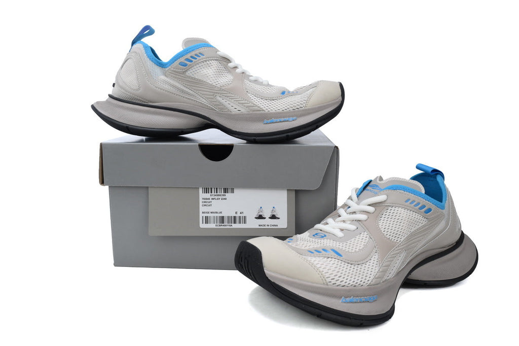 Balenciaga Circuit Mesh Running Sneaker "Beige Mix Blue"-retro thick sole dad shoes，Women's Shoe Sale / Men's Shoe Sale
