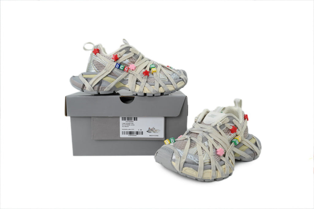 Balenciaga 3XL Sneakers "Beige Silver With Charms"-retro thick sole dad shoes，Women's Shoe Sale / Men's Shoe Sale