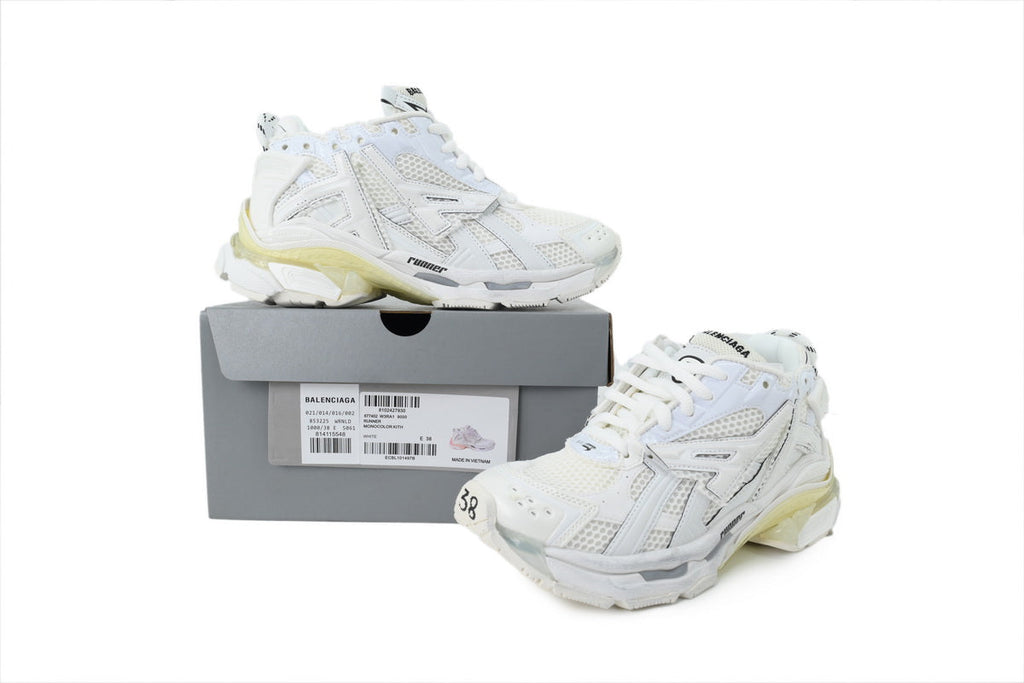 Balenciaga Runner Mid Sneakers White Mesh Chunky Mid Top Trainer