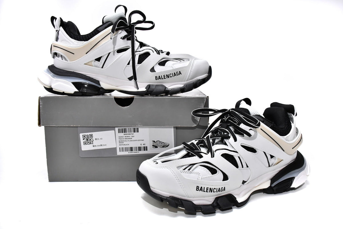 Balenciaga Track Sneakers "White Black Beige"-retro thick sole dad shoes，Women's Shoe Sale / Men's Shoe Sale