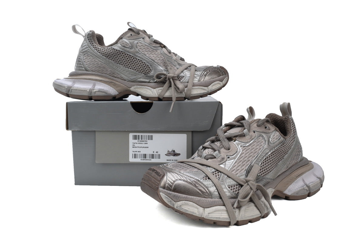 Balenciaga 3XL Sneakers "Taupe Mix"-retro thick sole dad shoes，Women's Shoe Sale / Men's Shoe Sale
