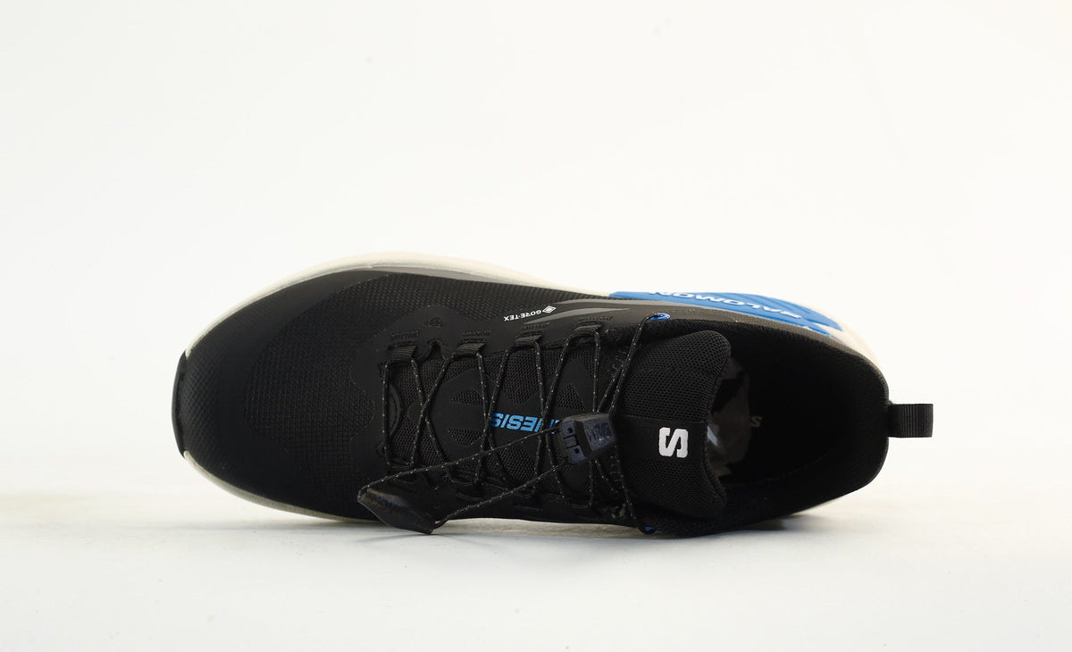 Salomon Genesis GTX Trail Running Shoes "Black White Blue"- outdoor hiking shoes/Women's Shoe Sale / Men's Shoe Sale