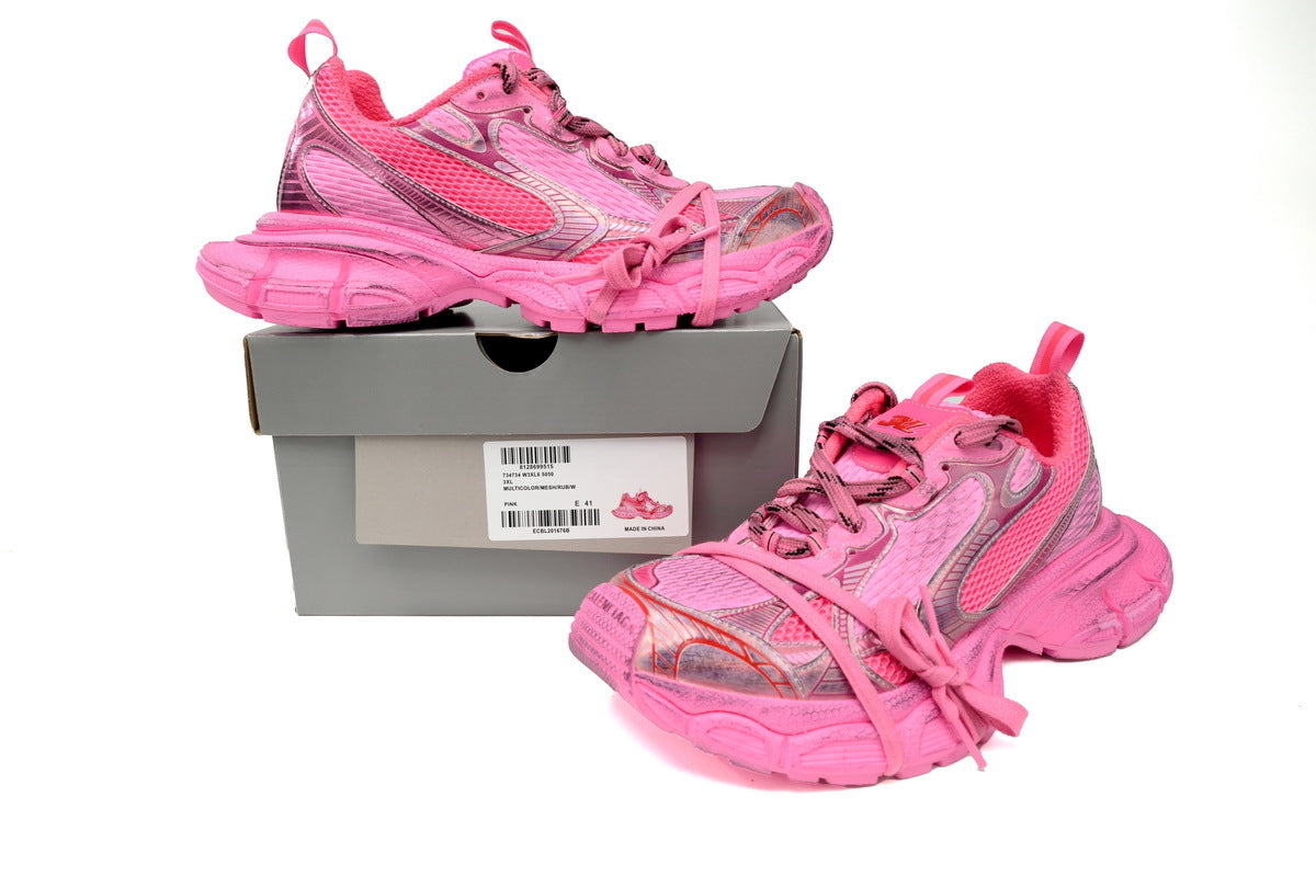 Balenciaga 3XL Mesh Sneaker "Pink"-retro thick sole dad shoes，Women's Shoe Sale / Men's Shoe Sale