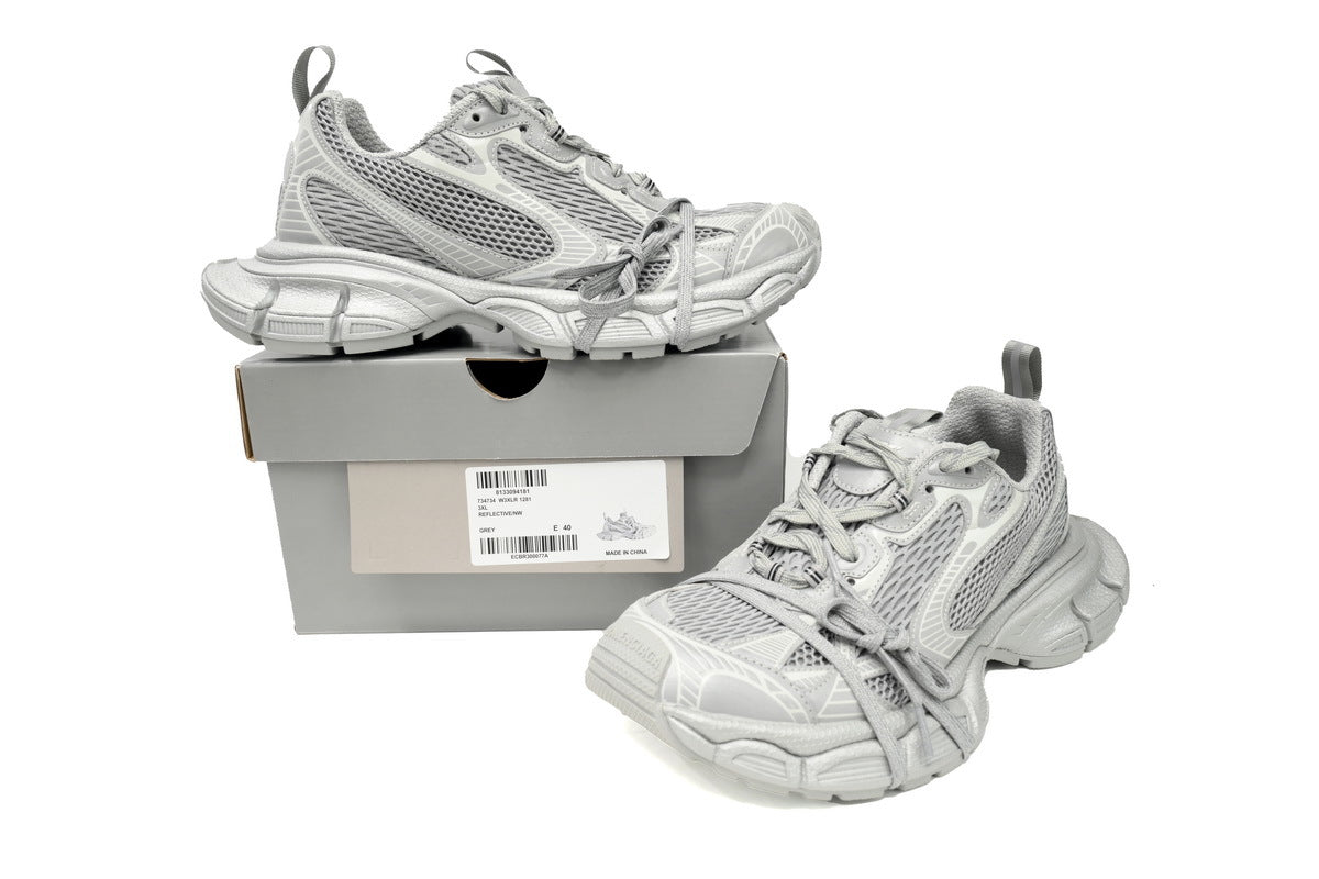 Balenciaga 3XL Mesh Trainer Sneaker "Grey"-retro thick sole dad shoes，Women's Shoe Sale / Men's Shoe Sale
